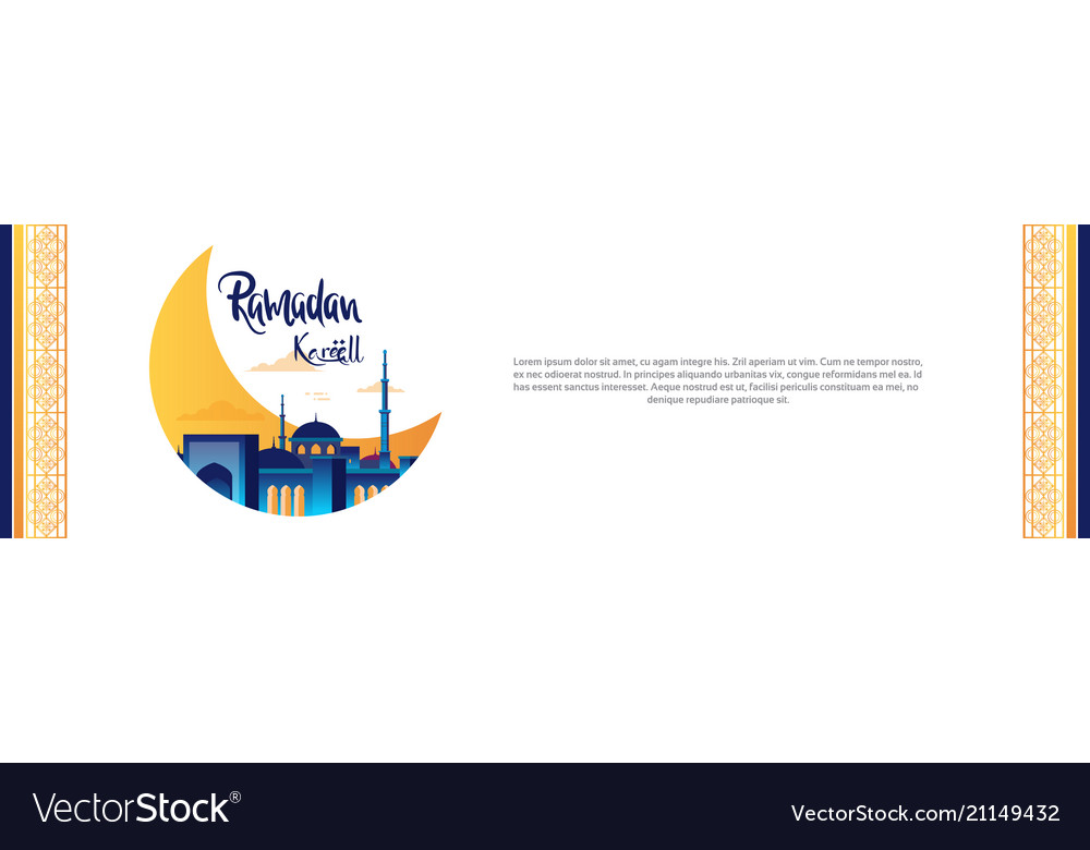 Ramadan kareem muslim religion holy month flat vector image Ramadan kareem muslim religion holy month flat