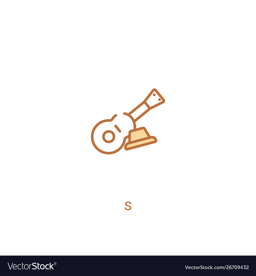 S concept 2 colored icon simple line element