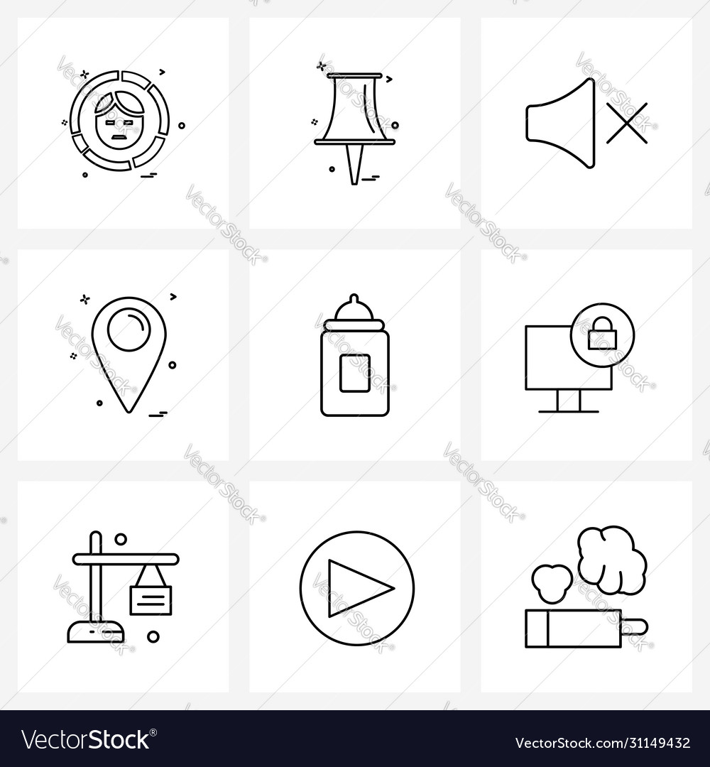Set 9 ui icons and symbols for bottle feeder