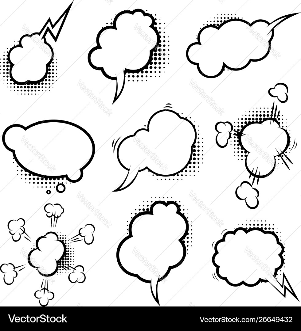 Set empty comic style speech bubbles with Vector Image