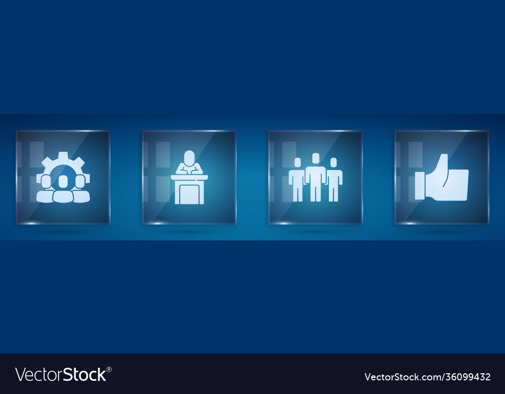 Set project team base speaker users group vector image Set project team base speaker users group