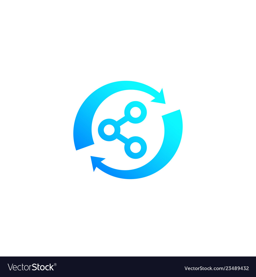 Sharing Data Icon with Arrows
