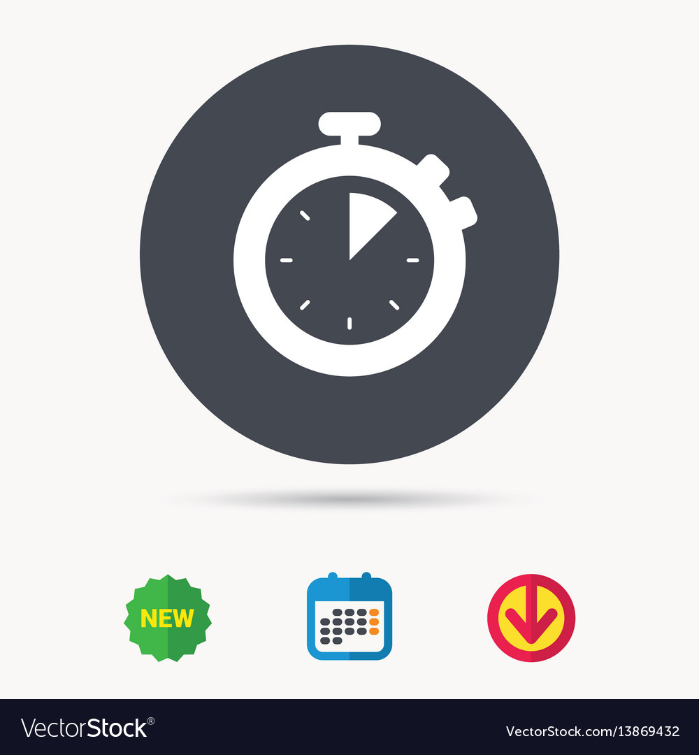 Stopwatch icon timer or clock device sign