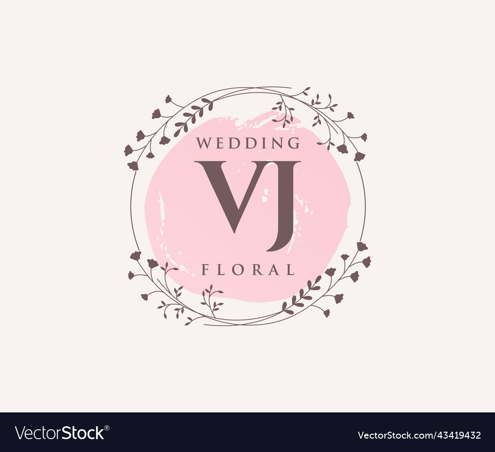 Vj initials letter wedding monogram logos