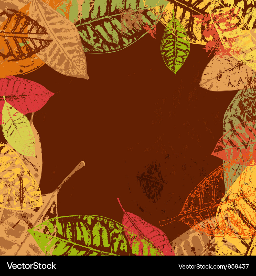 Autumn leaves frame Royalty Free Vector Image - VectorStock