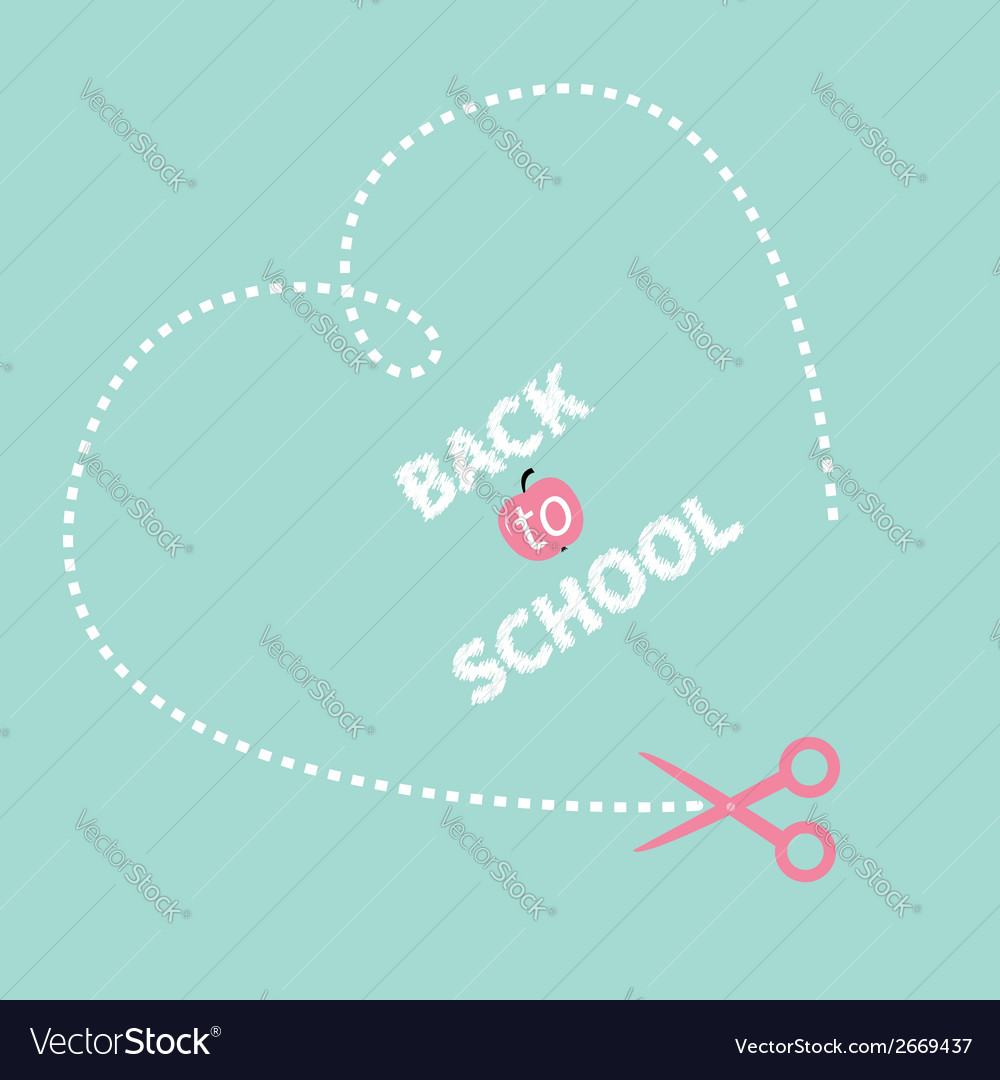 Big dash heart on the blue scissors back to school