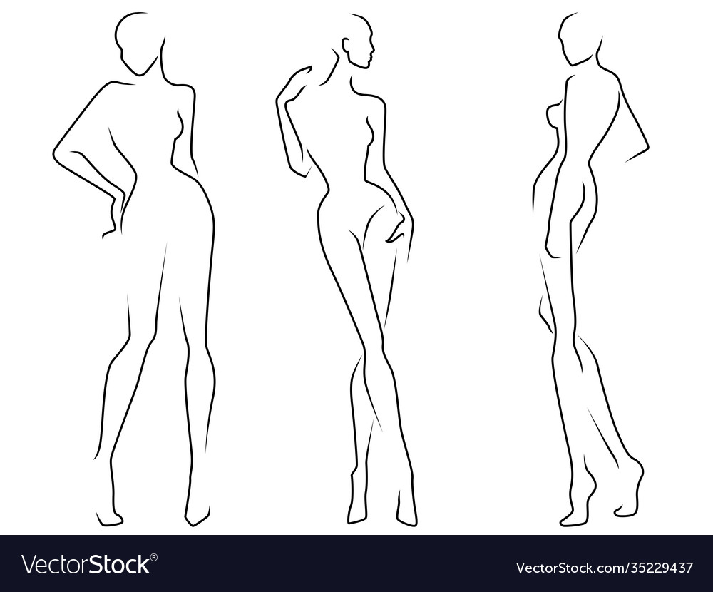 Black sketch womans bodies