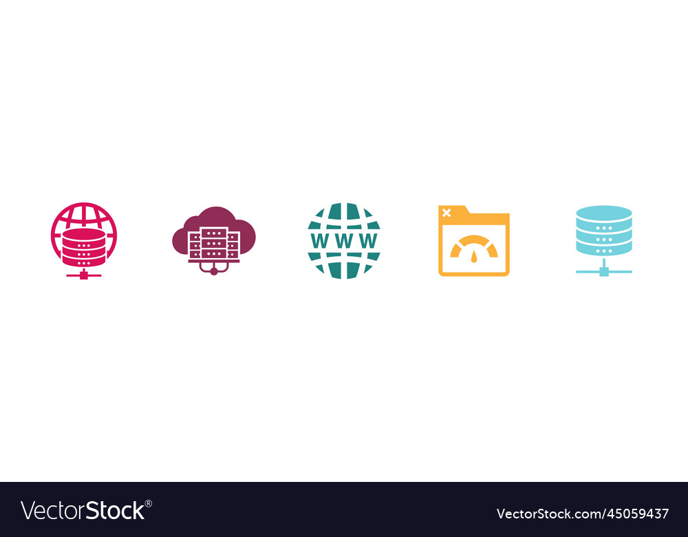 Cloud Hosting & Bandwidth Icons