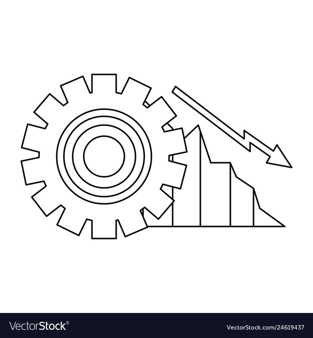 Decrease diagram gear business Royalty Free Vector Image