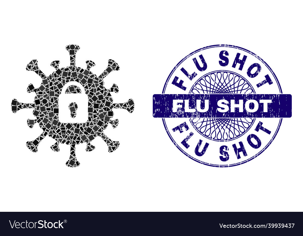 Distress flu shot stamp and geometric covid19