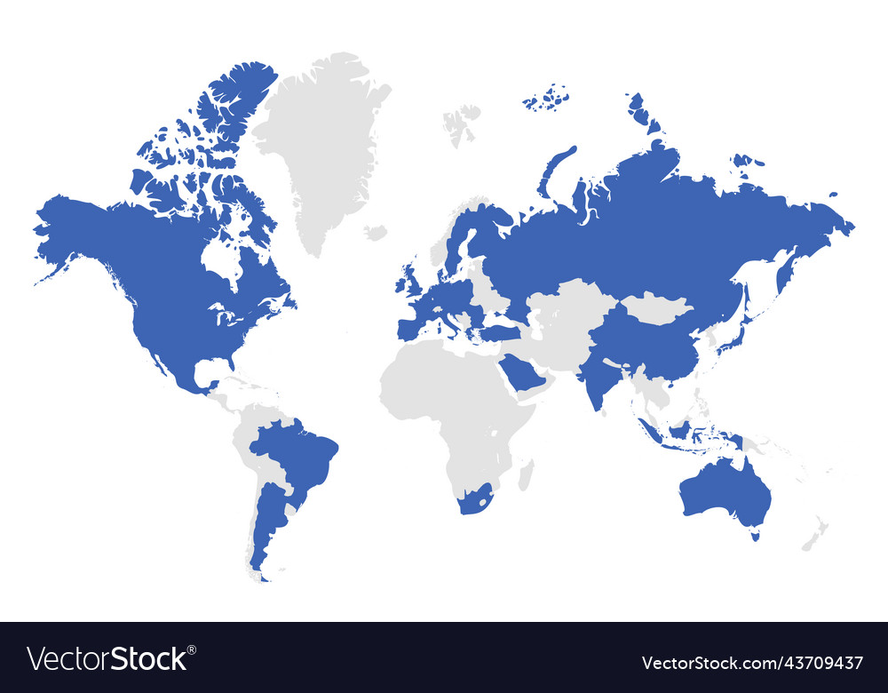 G20 world map countries infographic saudi arabia Vector Image