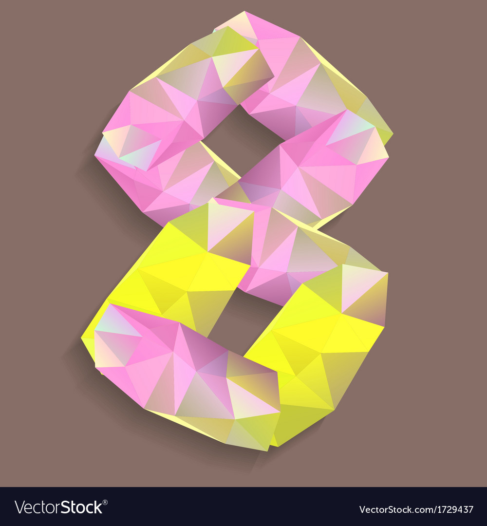 Geometric crystal digit 8