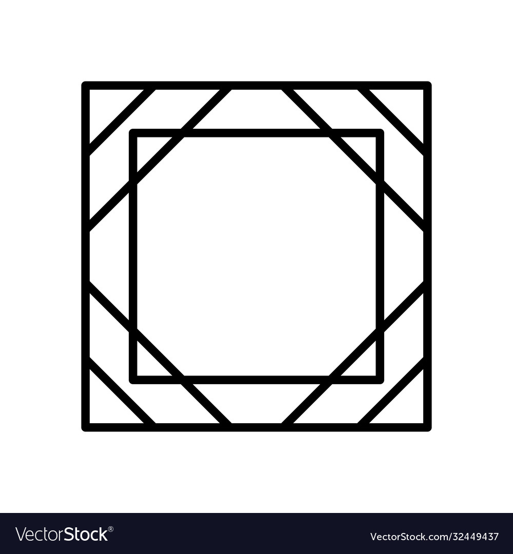 Geometric square frame shape icon line style