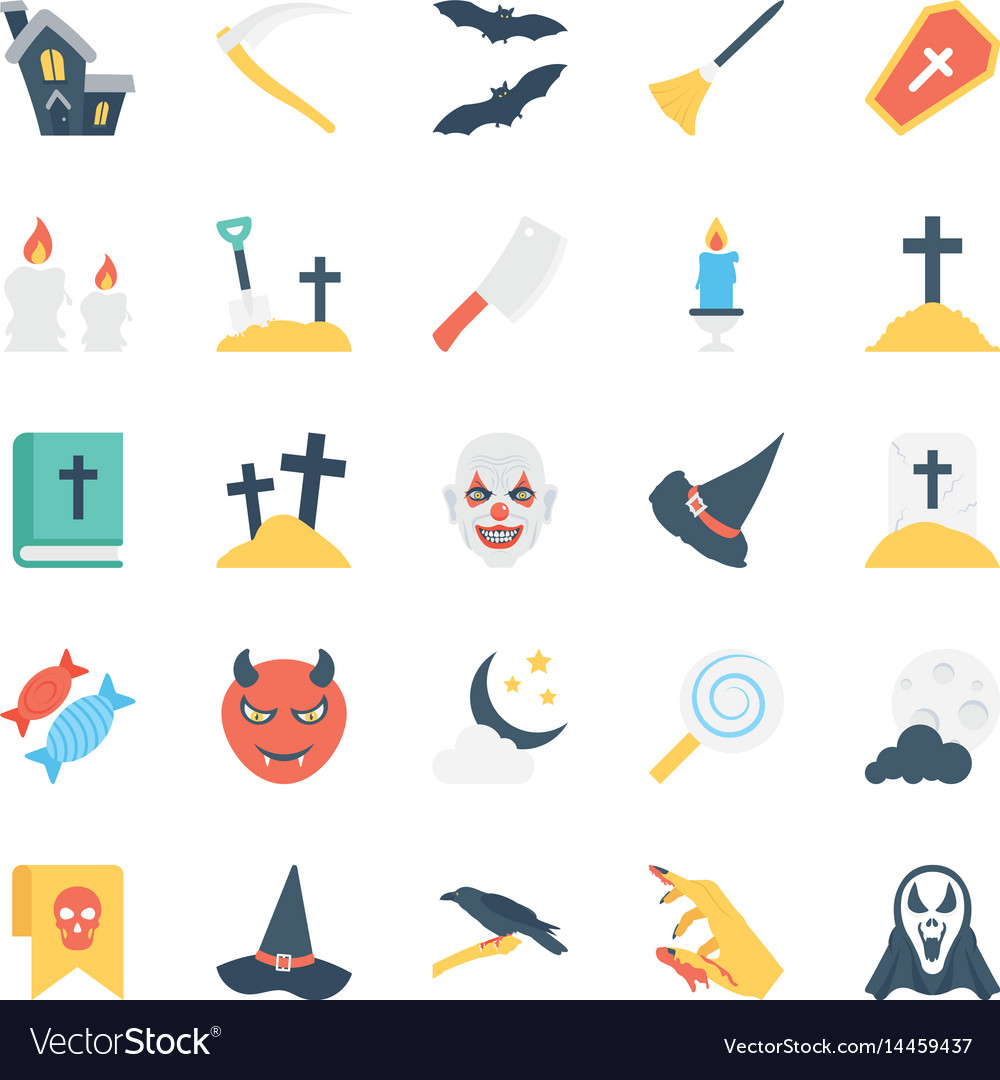 Halloween colored icons 1