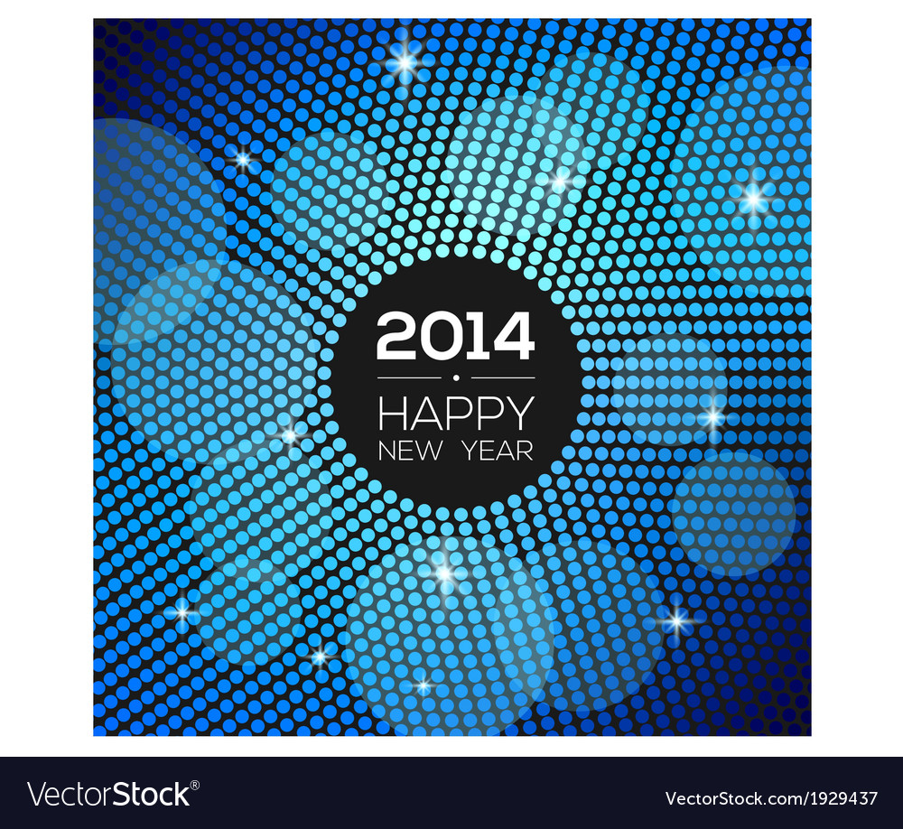 Happy New Year 2018 Blue Disco Lights Frame Vector Image