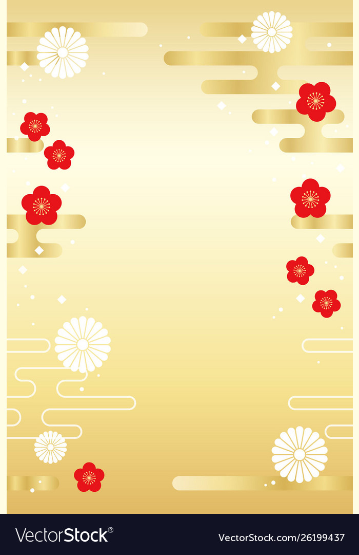 Japanese seamless new years card template Vector Image