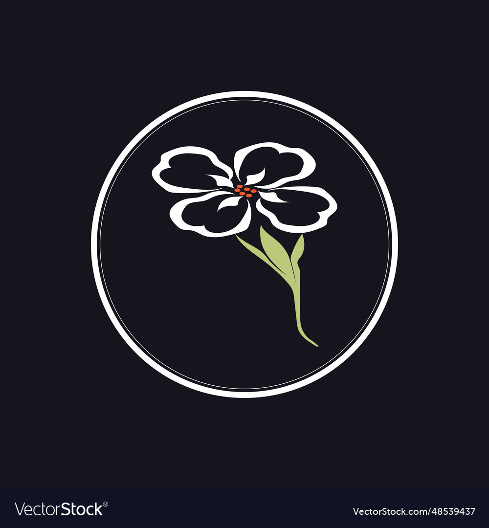 Jasmine element logo round emblem in minimal