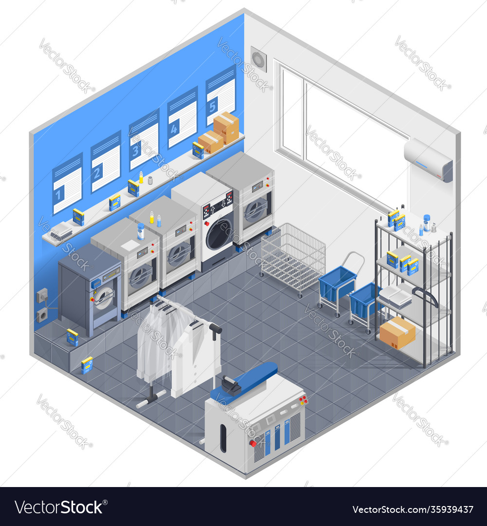 Laundry isometric concept