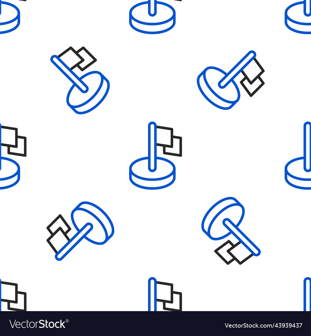 Line flag icon isolated seamless pattern on white