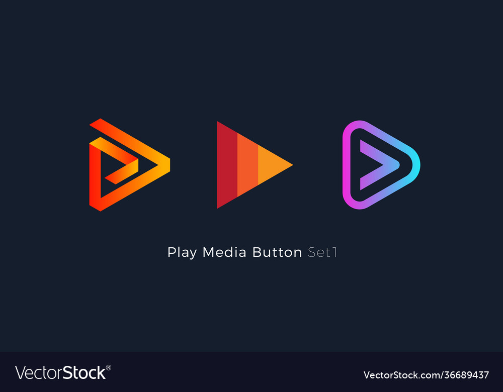 Play button foe media app multimedia player logo Vector Image