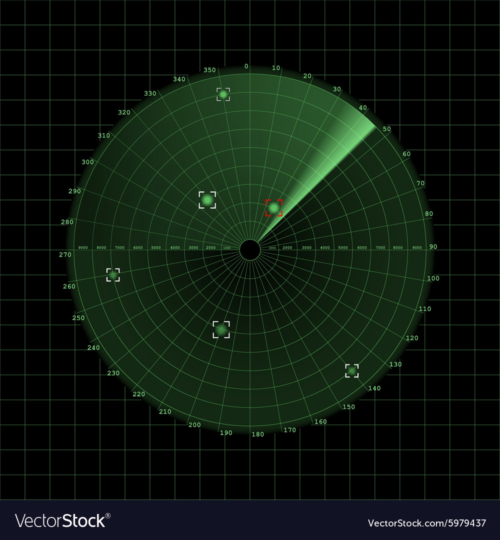 Radar Screen with Grid Display
