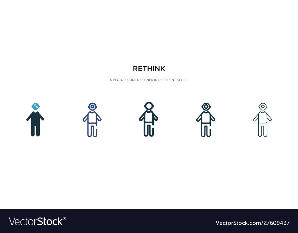 Rethink icon in different style two colored vector image Rethink icon in different style two colored