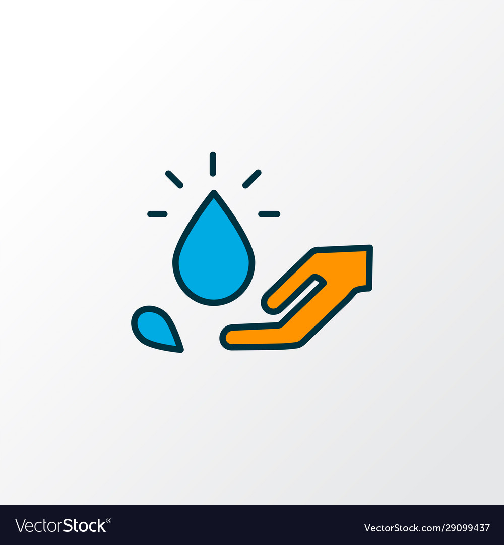 Save water icon colored line symbol premium Vector Image