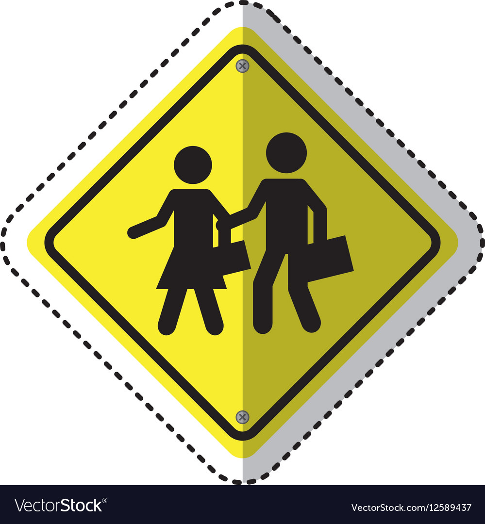 Usa traffic road signs school crossing Royalty Free Vector