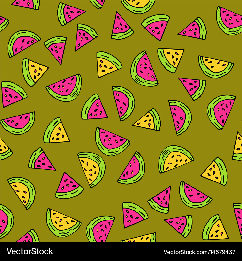 Seamless pattern with watermelon Royalty Free Vector Image