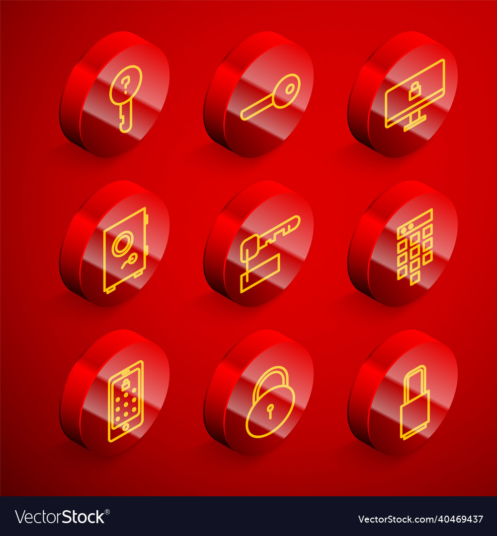 Set line undefined key lock on computer Vector Image Set line undefined key lock on computer
