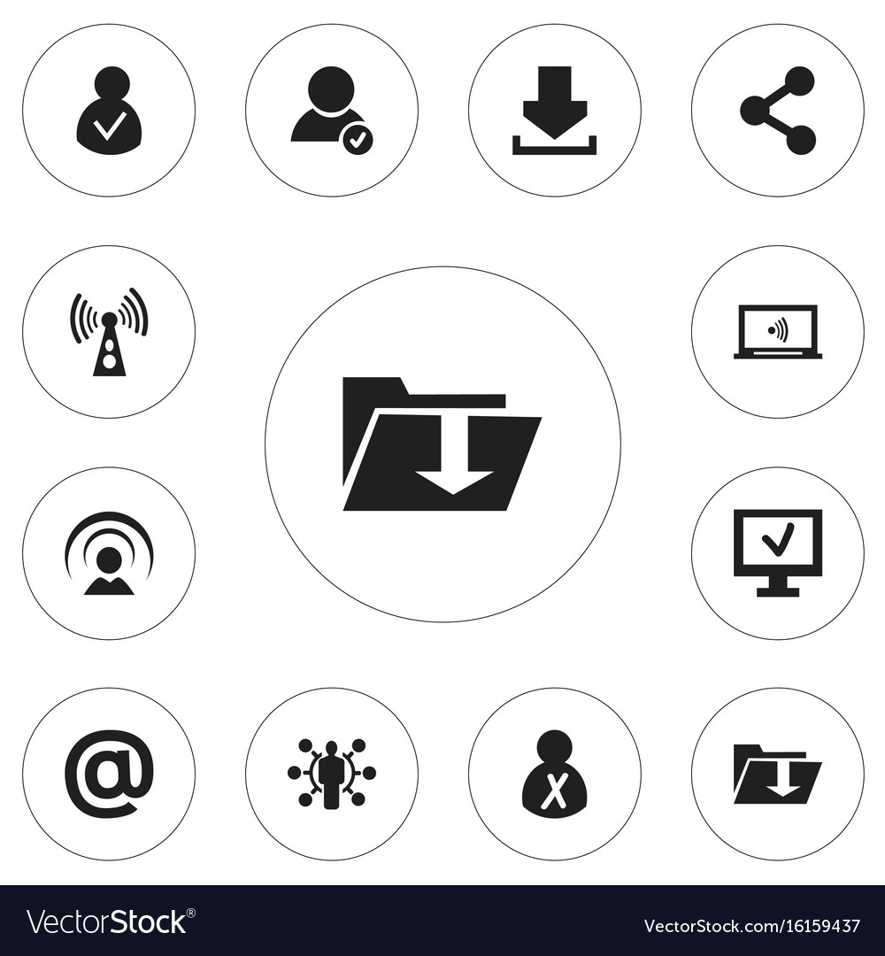 Set of 12 editable internet icons includes