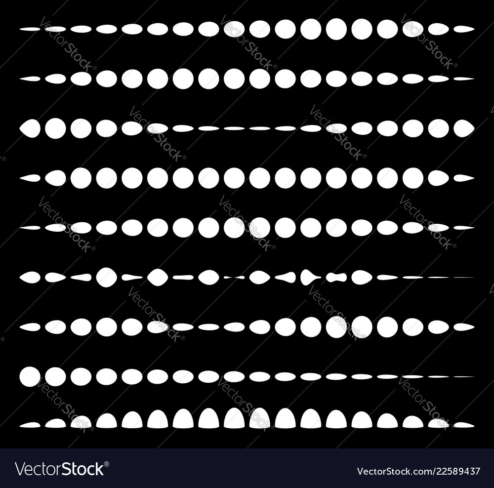 Set of horizontal divider lines made circles