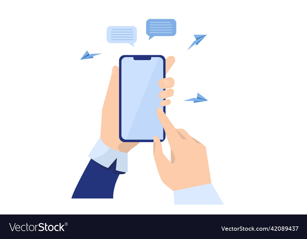 Using a smartphone blank screen for product design vector image Using a smartphone blank screen for product design