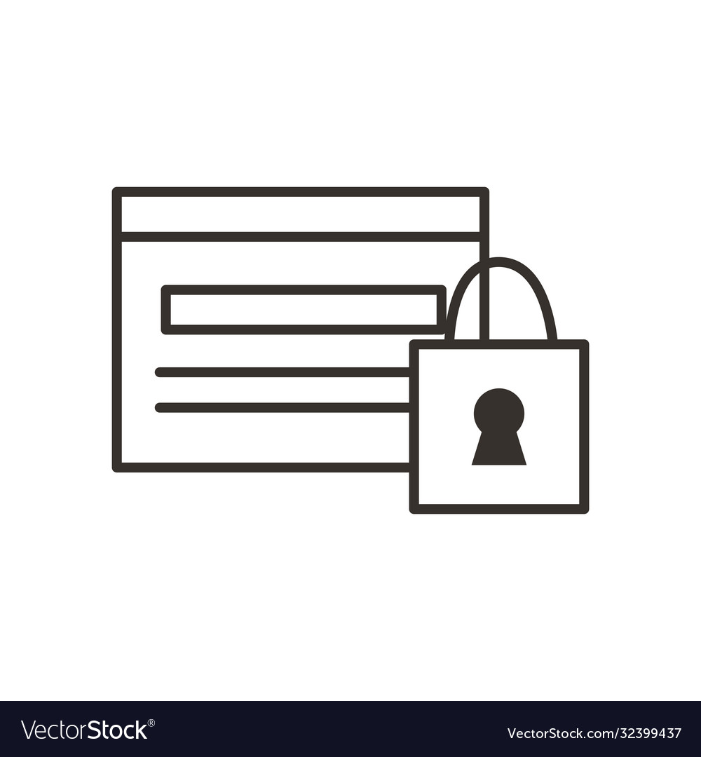 Website with padlock line style icon design