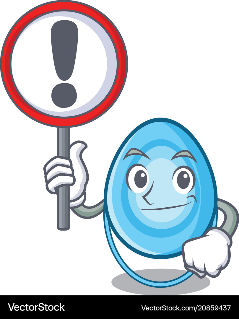 With sign oxygen mask character cartoon Royalty Free Vector