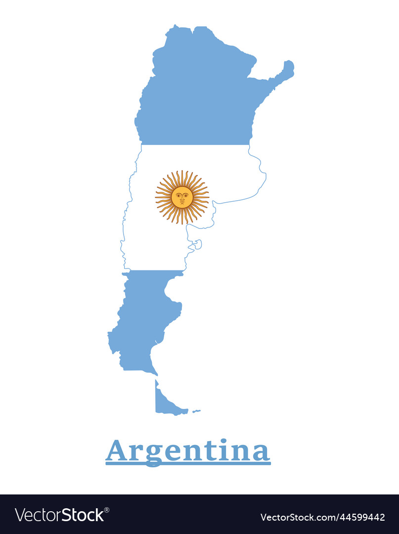 Argentina national flag map design Royalty Free Vector Image