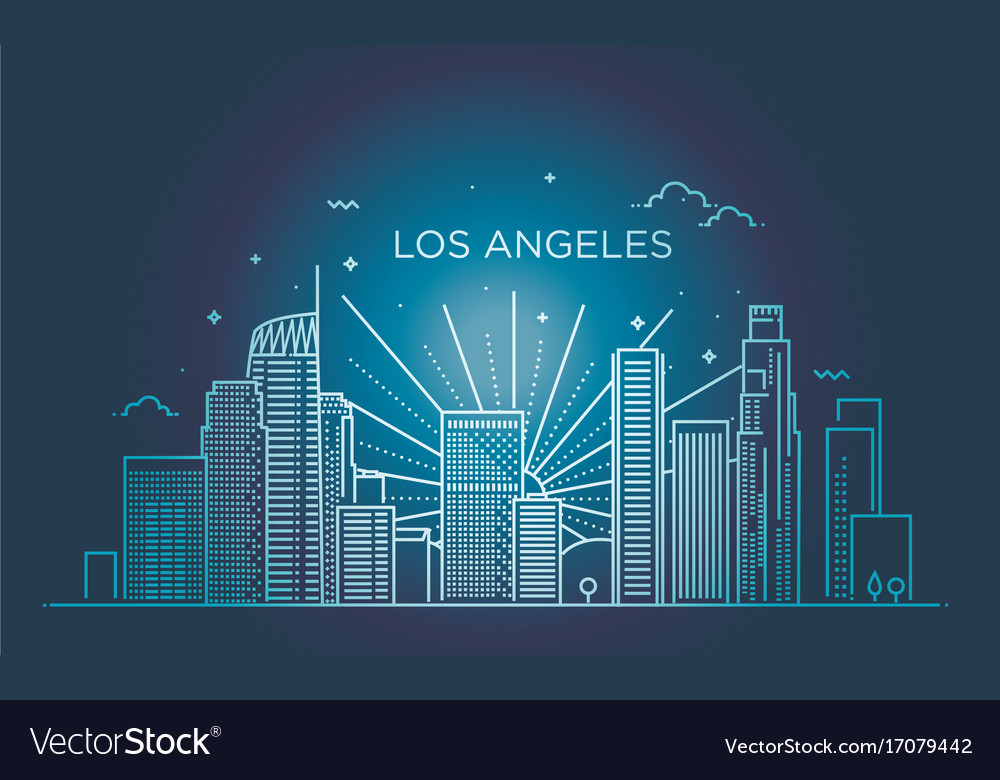 Banner of los angeles city in flat line trendy Vector Image