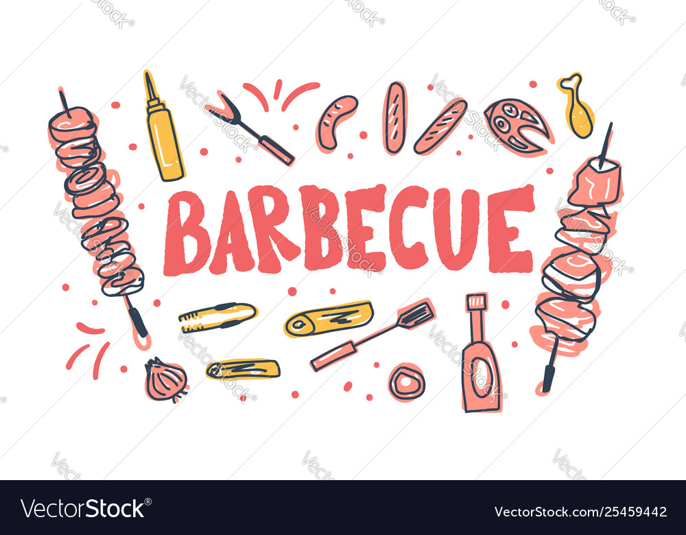 Barbecue composition with text