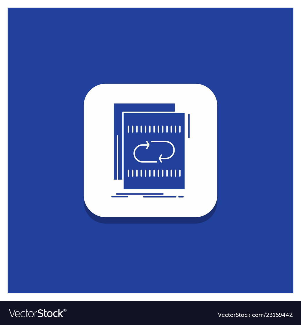 Blue round button for audio file loop mix sound vector image Blue round button for audio file loop mix sound