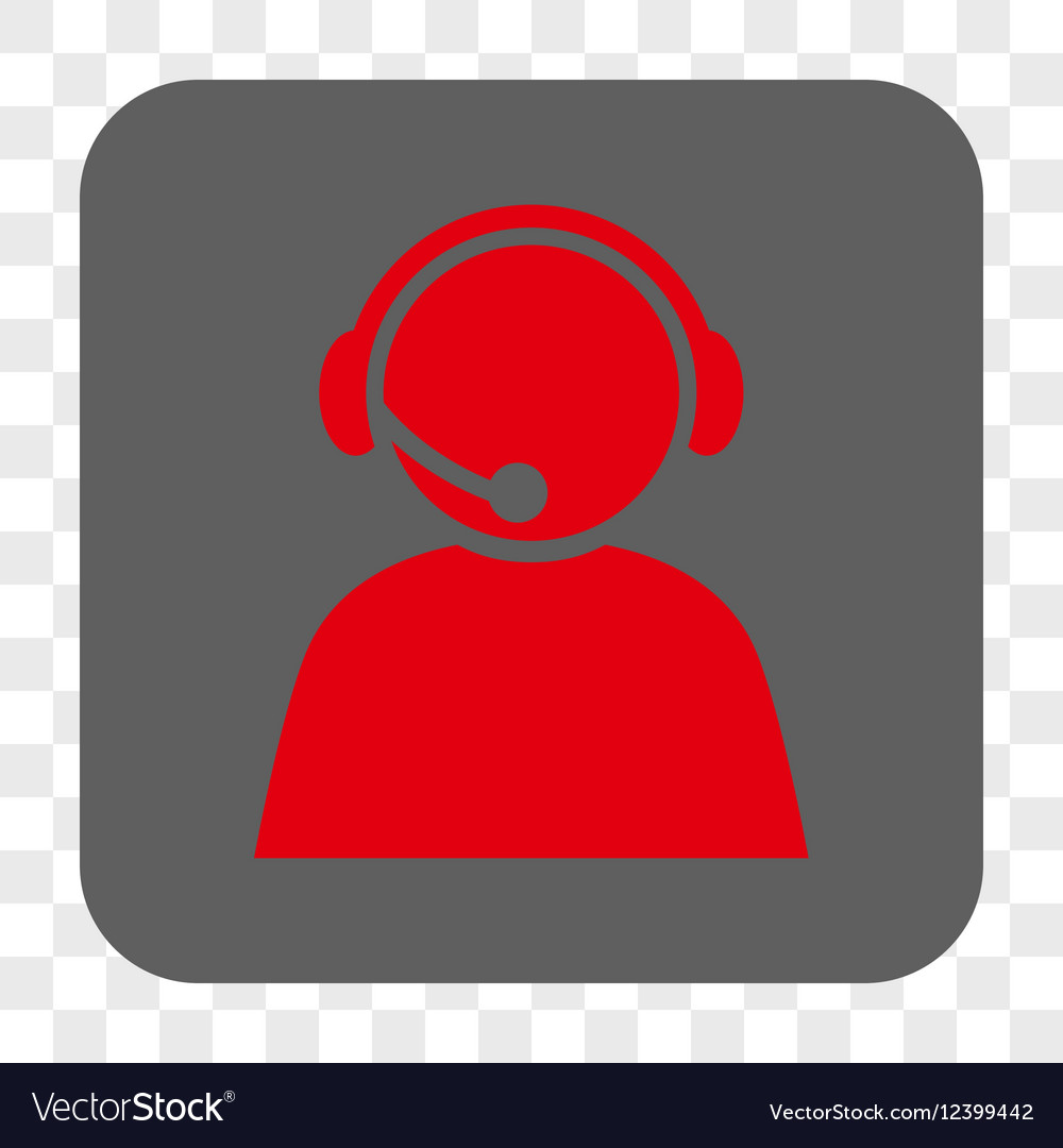 Call center operator rounded square button