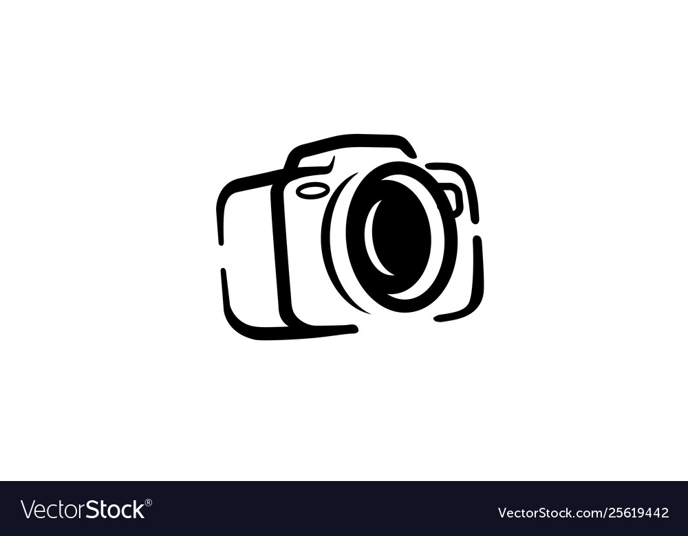 Creative black camera logo design symbol Vector Image