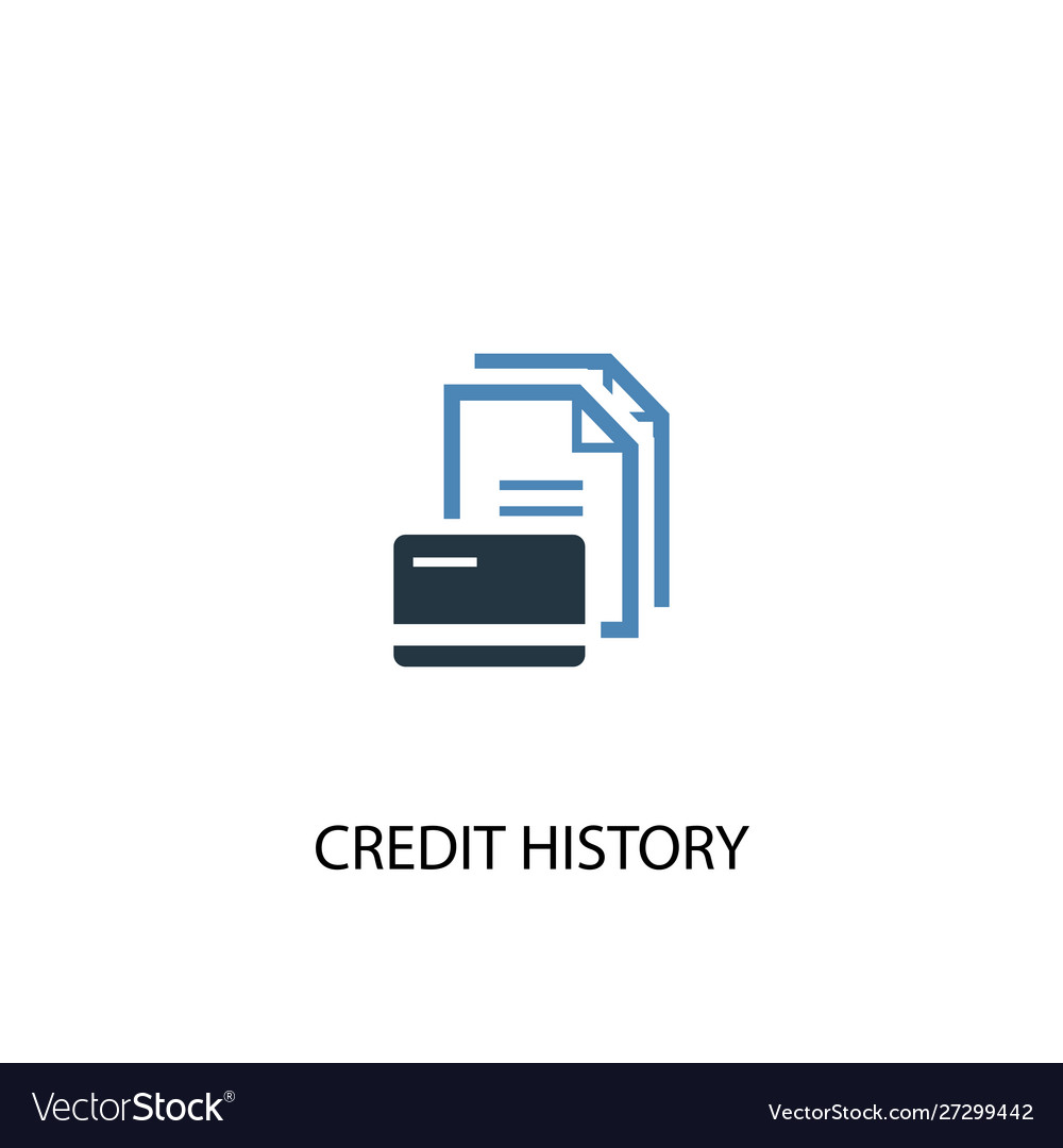 Credit history concept 2 colored icon simple blue