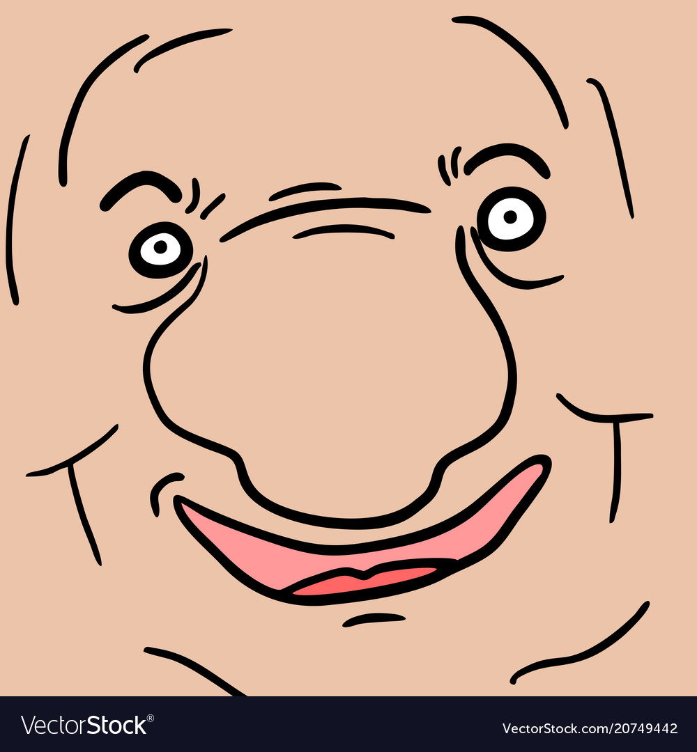 Man, Face, Fat, Smiling, Smile, Avatar - Drawing Of A Fat Head, HD