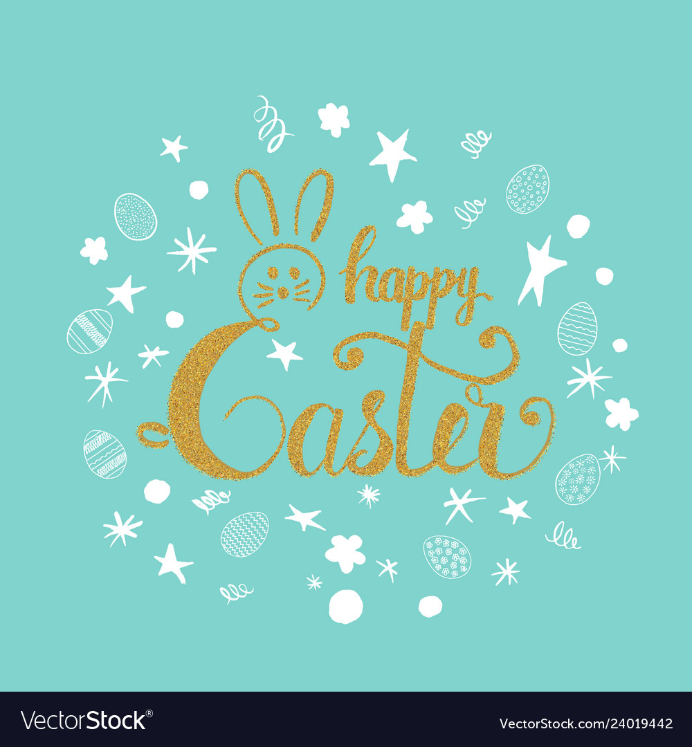 Happy easter greeting card easter phrase Vector Image