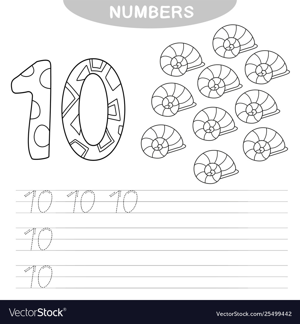 Learning numbers coloring book for preschool Vector Image