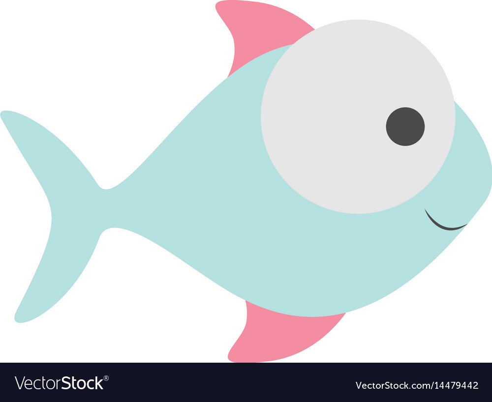 Light colours silhouette of fish with big eye and Vector Image