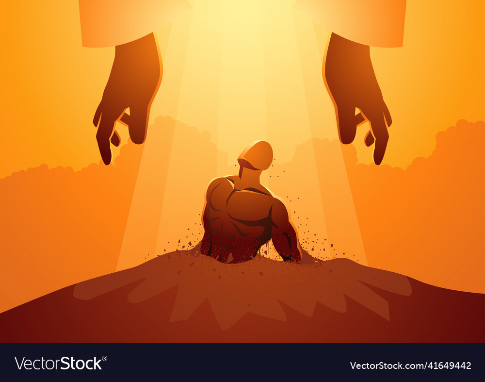 Man was created by god Royalty Free Vector Image