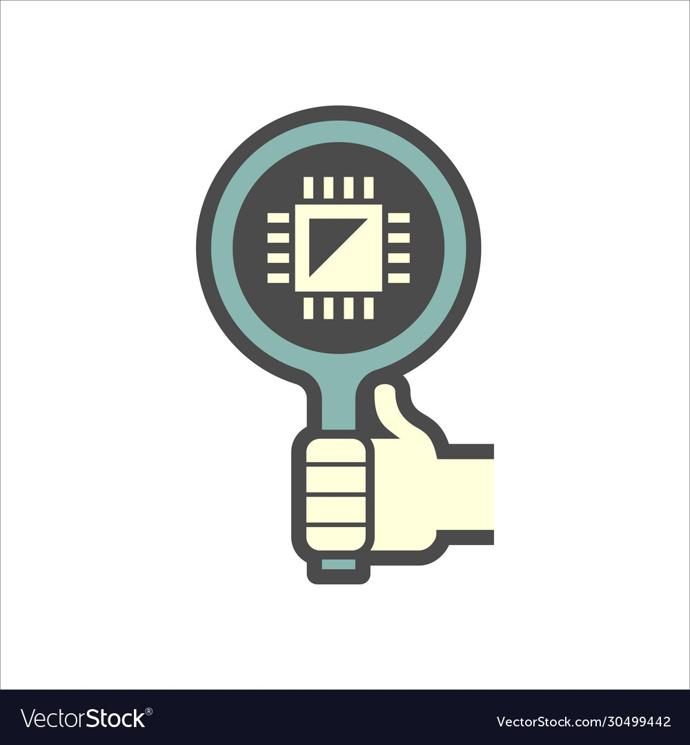 Microchip testing icon Vector Image Microchip testing icon