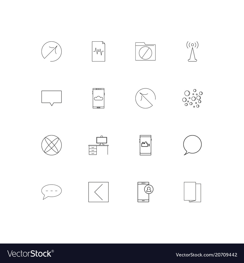 Network and database simple linear icons set