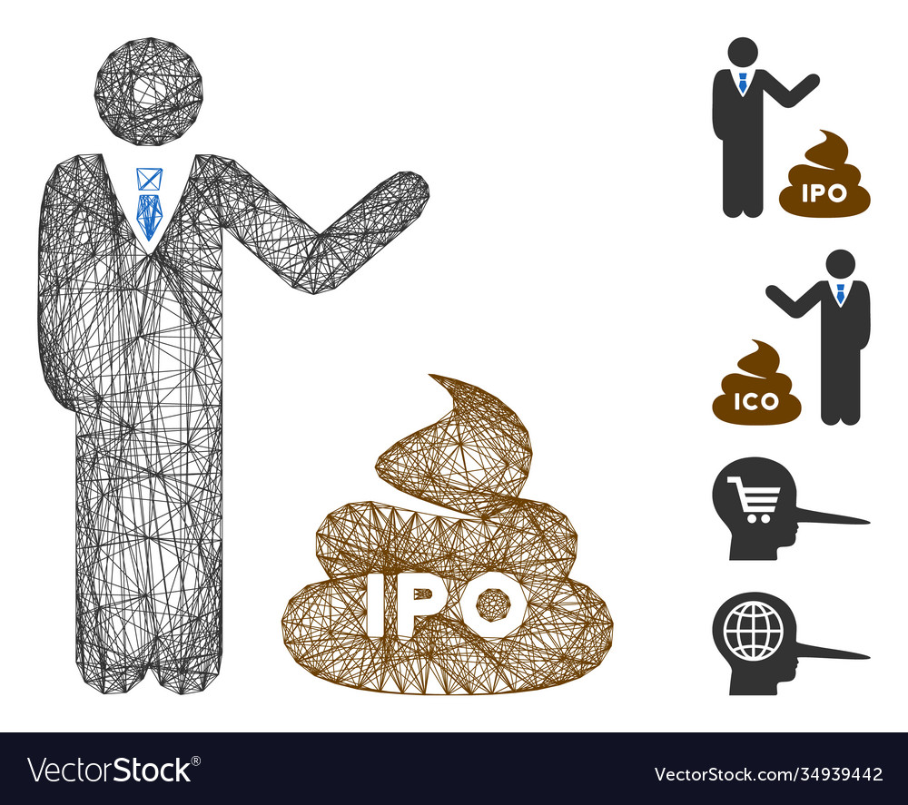 Network businessman show ipo shit mesh vector image Network businessman show ipo shit mesh